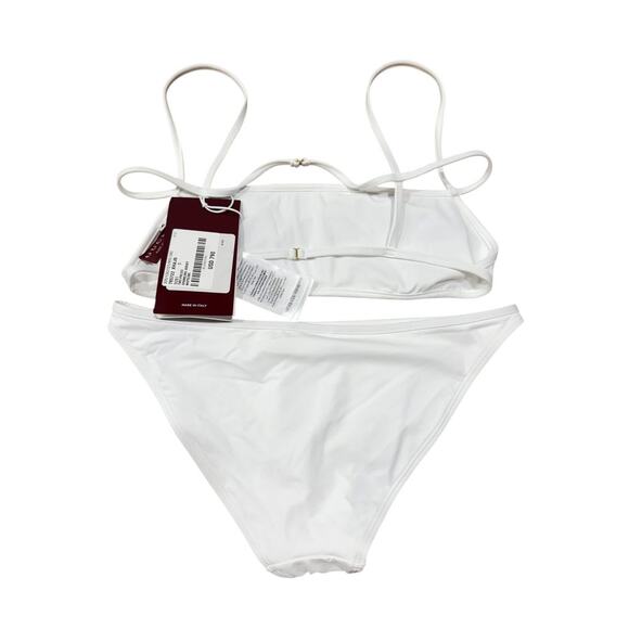 Gucci White Sparkling Jersey Web Logo Two Piece Bikini Swimsuit Small - Picture 7 of 7